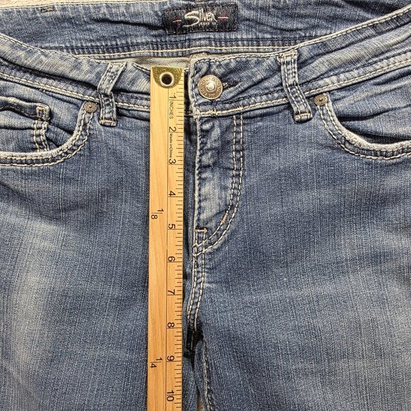 Silver Jeans Co Jeans Womens 32x27 Blue Suki Ankle Slim Stretch Distressed Curvy - Picture 9 of 11